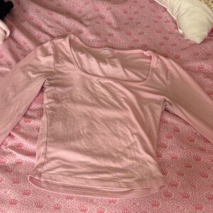 SHEIN Soft Pink Long Sleeve Top